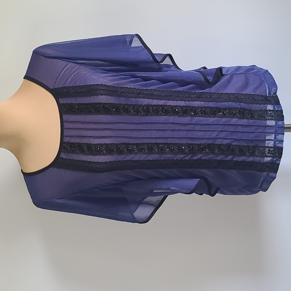 Maurices Blue Sheer Butterfly Sleeve Blouse